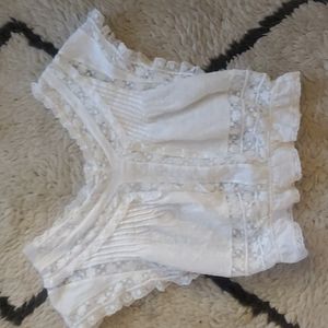 Zimmermann Summer White Ruffle Lace Top - Size 1